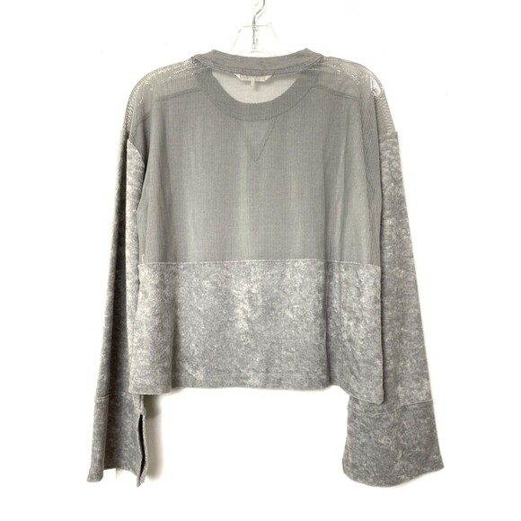 C&C California Top Terry Mesh Size M Bell Long Sleeves Gray Casual Pockets Beach - Picture 2 of 13